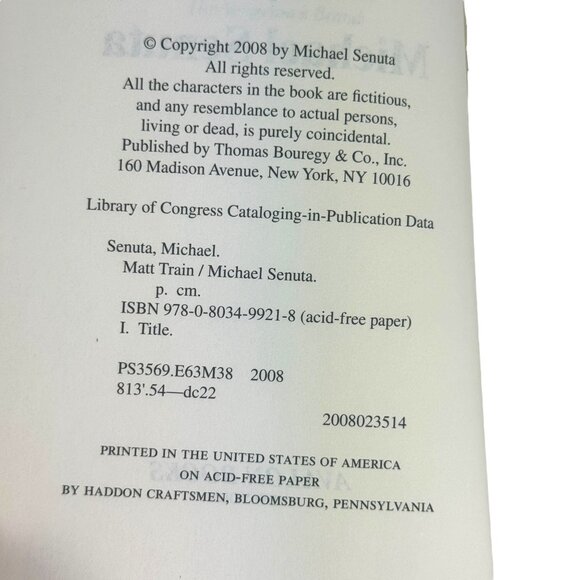 Michael Senuta Author Signed "Matt Train" Hardcover Avalon Western - Picture 4 of 5